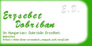 erzsebet dobriban business card